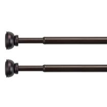 Vareta de cortina de tensão KXLIFE de 1/2 polegada de bronze (90-150 cm), pacote com 2 Vareta de cortina de tensão KXLIFE de 1/2 polegada de bronze (90-150 cm), pacote com 2
