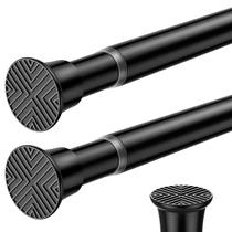 Vareta de cortina de tensão SISELBA Black 58-117cm 2 peças de aço carbono