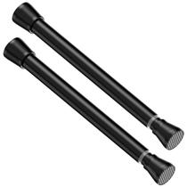 Vareta de cortina de tensão ZipGlo 40 a 65 cm ajustável preta 2 peças