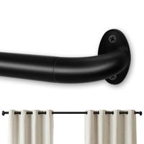 Vareta de cortina GTJ Blackout ajustável de 34 a 64 polegadas em preto fosco