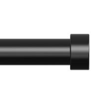 Vareta de cortina OLV preta 122 a 213 cm ajustável para serviços pesados de 2,5 cm