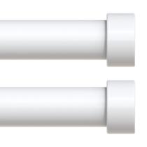 Vareta de cortina VOIIY 1" de diâmetro para janelas 122-213 cm branca Vareta de cortina VOIIY 1" de diâmetro para janelas 122-213 cm branca