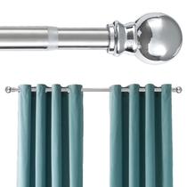 Varetas de cortina decorativas prateadas para janelas de 66 a 120 polegadas - Vareta de cortina extra longa resistente de 1 polegada - Barra de cortina ajustável com suportes para porta de vidro deslizante, quarto, sala de estar, banheiro Varetas de cortina decorativas prateadas para janelas de 66 a 120 polegadas - Vareta de cortina extra longa resistente de 1 polegada - Barra de cortina ajustável com suportes para porta de vidro deslizante, quarto, sala de estar, banheiro