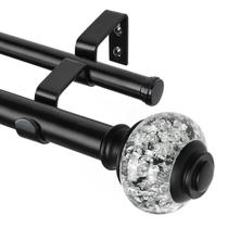 Varetas de cortina duplas USFOOK Telescoping 140-195cm pretas