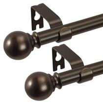 Varetas de cortina JRZOO Bronze de 45 a 150 cm com remates, pacote com 2 suportes Varetas de cortina JRZOO Bronze de 45 a 150 cm com remates, pacote com 2 suportes