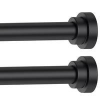 Varetas de cortina Poskena Black 70-120 cm em aço inoxidável, pacote com 2 Varetas de cortina Poskena Black 70-120 cm em aço inoxidável, pacote com 2