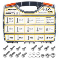 Variedade de parafusos MYWISH 830 unidades M6 M8 M10 Flange Métrica Variedade de parafusos MYWISH 830 unidades M6 M8 M10 Flange Métrica