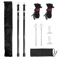 Varillas de lona Geeway, 2 piezas, telescópicas, 90 cm, aluminio negro