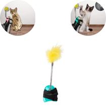 Varinha Cat Pena Gato Brinquedo Interativo Vara Divertida Pé