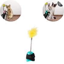 Varinha Cat Pena Gato Brinquedo Interativo Vara Divertida Pé
