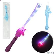 Varinha Cetro Unicornio Led Rosa 45cm