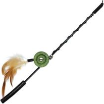 Varinha com Roda Catnip Jambo Com Pena NATURAL