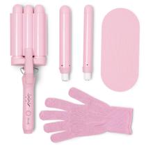 Varinha de estilo de cabelo Mermade 3 em 1 Hair Waver rosa cerâmica Varinha de estilo de cabelo Mermade 3 em 1 Hair Waver rosa cerâmica