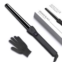 Varinha de ondulação Herstyler Grande Ceramic 2,54 cm de dupla tensão preta Varinha de ondulação Herstyler Grande Ceramic 2,54 cm de dupla tensão preta