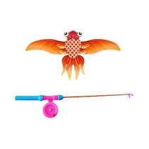 Varinha De Pesca Mini Para Crianças, Pipa De Peixe Dourado, Borboleta, Andorinha, Papagaio, Fácil De