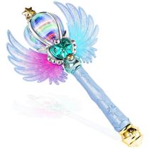 Varinha EnchantZone Light Up Snowflake com LEDs giratórios e brinquedos Sound Magic Princess para crianças e meninas, lembrancinhas de cosplay de aniversário, azul