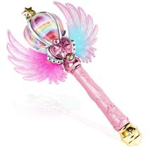 Varinha EnchantZone Light Up Snowflake com LEDs giratórios e brinquedos Sound Magic Princess para crianças e meninas, lembrancinhas de cosplay de aniversário, rosa