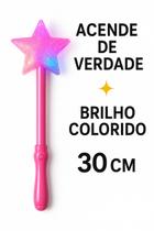 VARINHA ESTRELA COM LED 30cm Acessório Princesa Fada VARINHA ESTRELA COM LED 30cm Acessório Princesa Fada