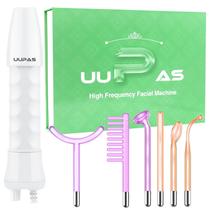 Varinha facial UUPAS de alta frequência com 6 tubos de vidro laranja/roxo