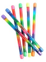 Varinha Glitter Baton JA-RU 12 cores do arco-íris Magic Fairy x6 Varinha Glitter Baton JA-RU 12 cores do arco-íris Magic Fairy x6