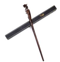 Varinha mágica artesanal de dragão vietnamita esculpida em madeira de Santa Maria 38 cm Varinha mágica artesanal de dragão vietnamita esculpida em madeira de Santa Maria 38 cm