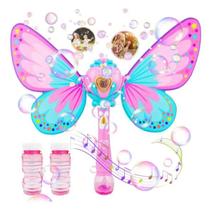 Varinha Mágica Bolha de Sabão Borboleta Brinquedo Com 2 Refil