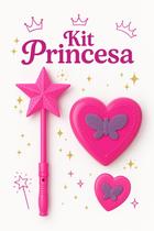 Varinha Mágica + Kit Maquiagem Princesa Brinquedo Educativo Menina