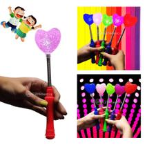 Varinha Mágica LED Coração Coloridos Brilhante Pisca Para Festa Criança OK016CORO