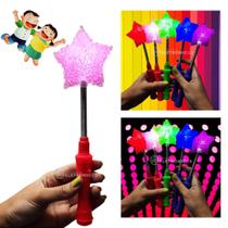 Varinha Mágica LED Estrela Coloridos Brilhante Pisca Para Festa Criança Rosa - OK016ESRO - Grande