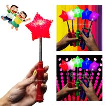 Varinha Mágica LED Estrela Coloridos Brilhante Pisca Para Festa Criança Vermelho - OK016ESVM
