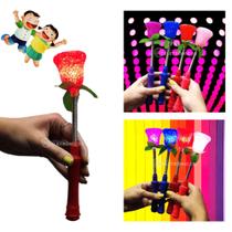 Varinha Mágica LED Flor Coloridos Brilhante Pisca Para Festa Criança Vermelho - OK016FLVM - Grande