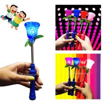 Varinha Mágica LED Flor (Rosa) Coloridos Brilhante Pisca Para Festa Criança Presente Azul OK016FLAZ - Grande
