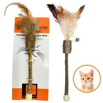Varinha Média de Matatabi com Pena Gato Moderno Brinquedo para Gato