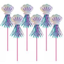 Varinhas de festa Amscan Mermaid multicoloridas 45,5 cm, pacote com 8 Varinhas de festa Amscan Mermaid multicoloridas 45,5 cm, pacote com 8