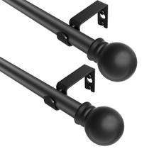 Varões de cortina Brunttype Black, 2 pacotes de aço inoxidável de 80-120 cm Varões de cortina Brunttype Black, 2 pacotes de aço inoxidável de 80-120 cm
