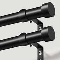 Varões de cortina KAMANINA Heavy Duty de 1 polegada pretos 48-84 polegadas, pacote com 2