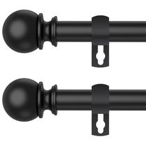 Varões de cortina Poskena 70-120 cm de aço inoxidável, pacote com 2 unidades pretas Varões de cortina Poskena 70-120 cm de aço inoxidável, pacote com 2 unidades pretas