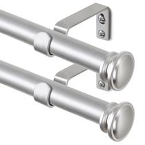 Varões de cortina TONIAL Telescoping 3/4 polegadas 48-84 polegadas prateados, pacote com 2