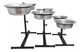 Vasilha Ajustável Duplo Para Cachorro Regulável Alumínio 1 Litro