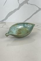 Vasilha cerâmica folha verde água home Vasilha cerâmica folha verde água home