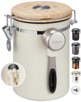 Vasilha de café Veken com janela, jarra de açúcar de 650 ml inoxidável Vasilha de café Veken com janela, jarra de açúcar de 650 ml inoxidável