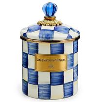 Vasilha de esmalte MACKENZIE-CHILDS Royal Check azul e branco