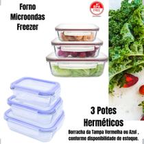 Vasilhas Conjunto De Potes Vidro P/ Guardar Alimentos Geladeira Freezer Forno