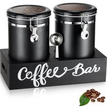 Vasilhas de café Yangbaga 2 x 2L com prateleira e colher de aço inoxidável Vasilhas de café Yangbaga 2 x 2L com prateleira e colher de aço inoxidável