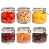 Vasilhas de vidro ComSaf Airtight 750ml, conjunto de 6 com etiquetas