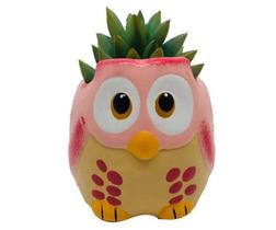 Vasinho Cachepot Coruja Bebe Suculenta Rosa - Decore Casa Vasinho Cachepot Coruja Bebe Suculenta Rosa - Decore Casa
