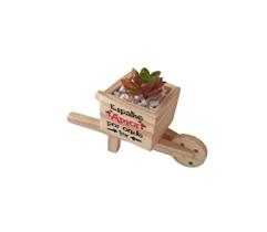 Vasinho Carriola com Frase Madeira de Pinus para Suculenta - Decore Casa