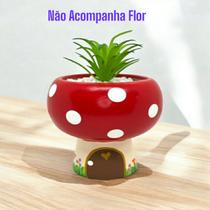 Vasinho Casinha De Cogumelo De Ceramica Para Suculenta VERMELHO