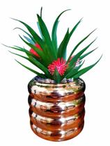 Vasinho Cerâmica Decorativo Com Planta Artificial Decor Enfeite 18cm Vasinho Cerâmica Decorativo Com Planta Artificial Decor Enfeite 18cm
