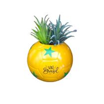 Vasinho de flor ou Suculenta Bola Amarela de Ceramica - Decore Casa